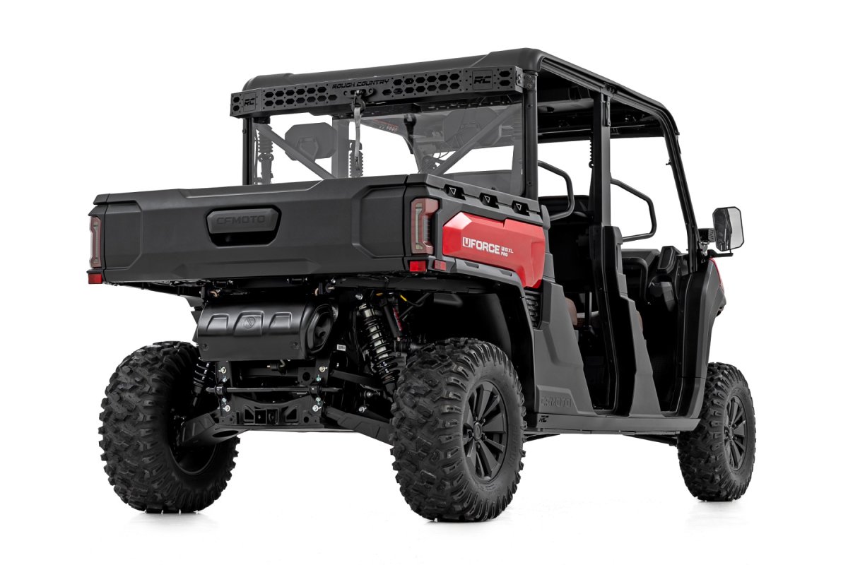 CFMOTO UFORCE U10 Pro Coilover Suspension Kit - Rear - Rough Country - Vertex, Adjustable (16-stage), Monotube, Nitrogen-Charged, 0-2 in Lift